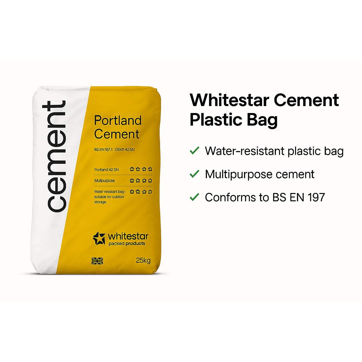 Whitestar Cement Plastic Bag 25kg