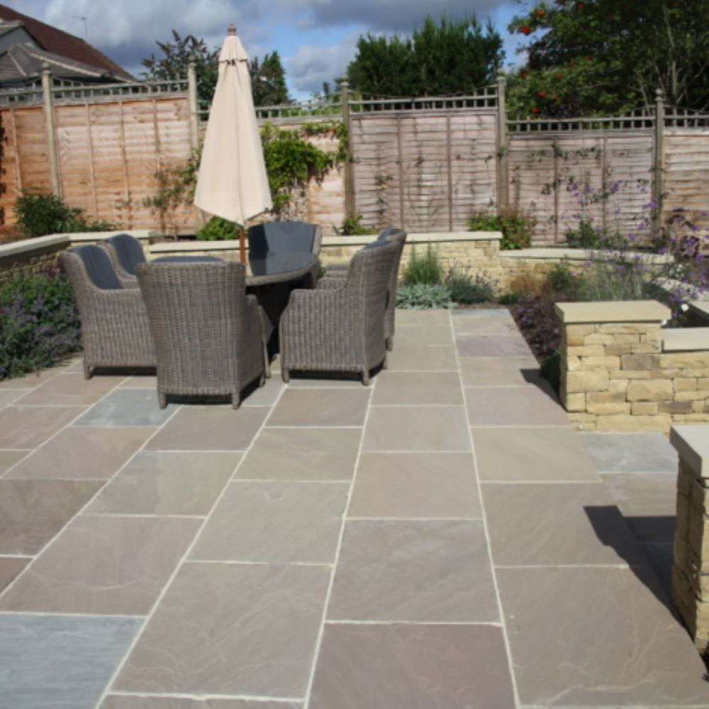 Bradstone Indian Stone Paving 22mm Calibrated - Sunset Buff